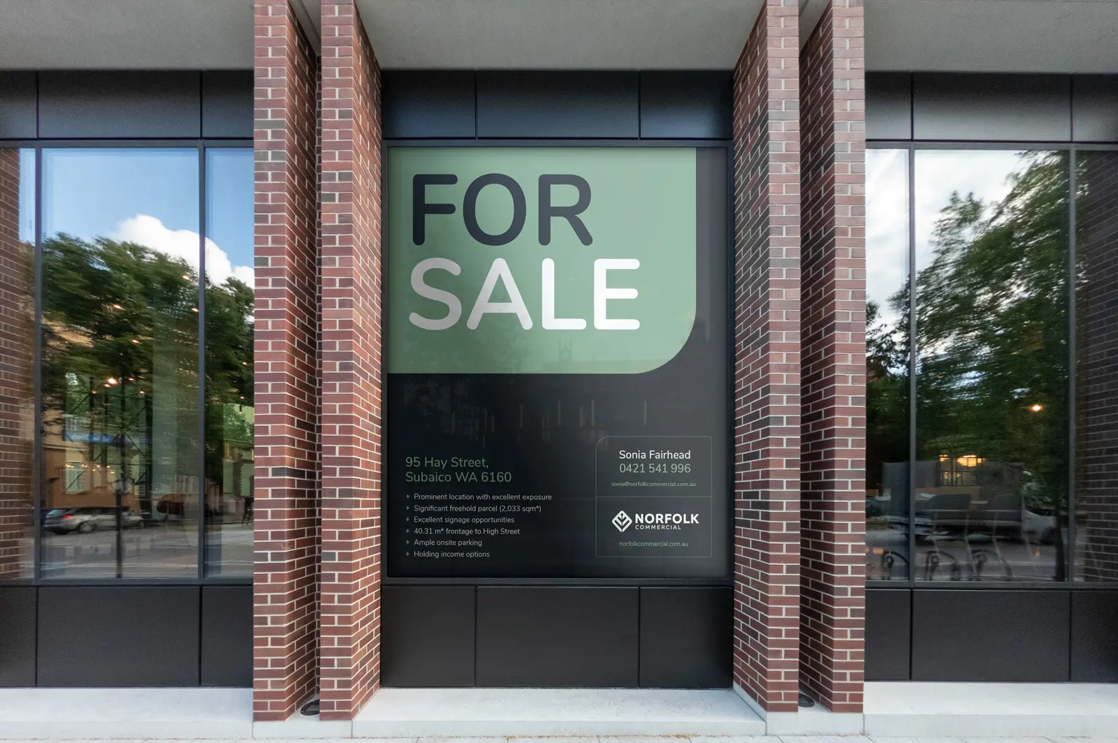 Signage design for the rebrand of Norfolk Commercial