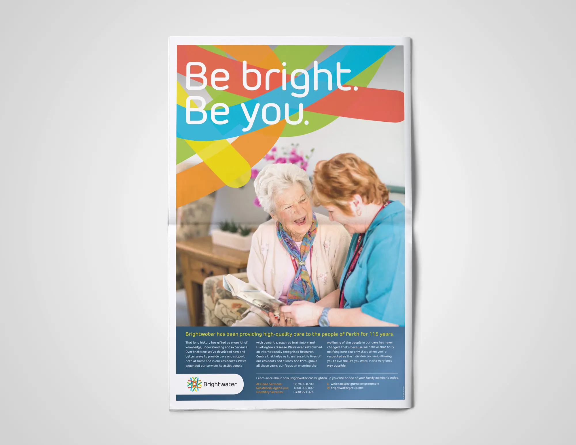 Rebranding Brightwater - Launching the new brand with a press ad campaign